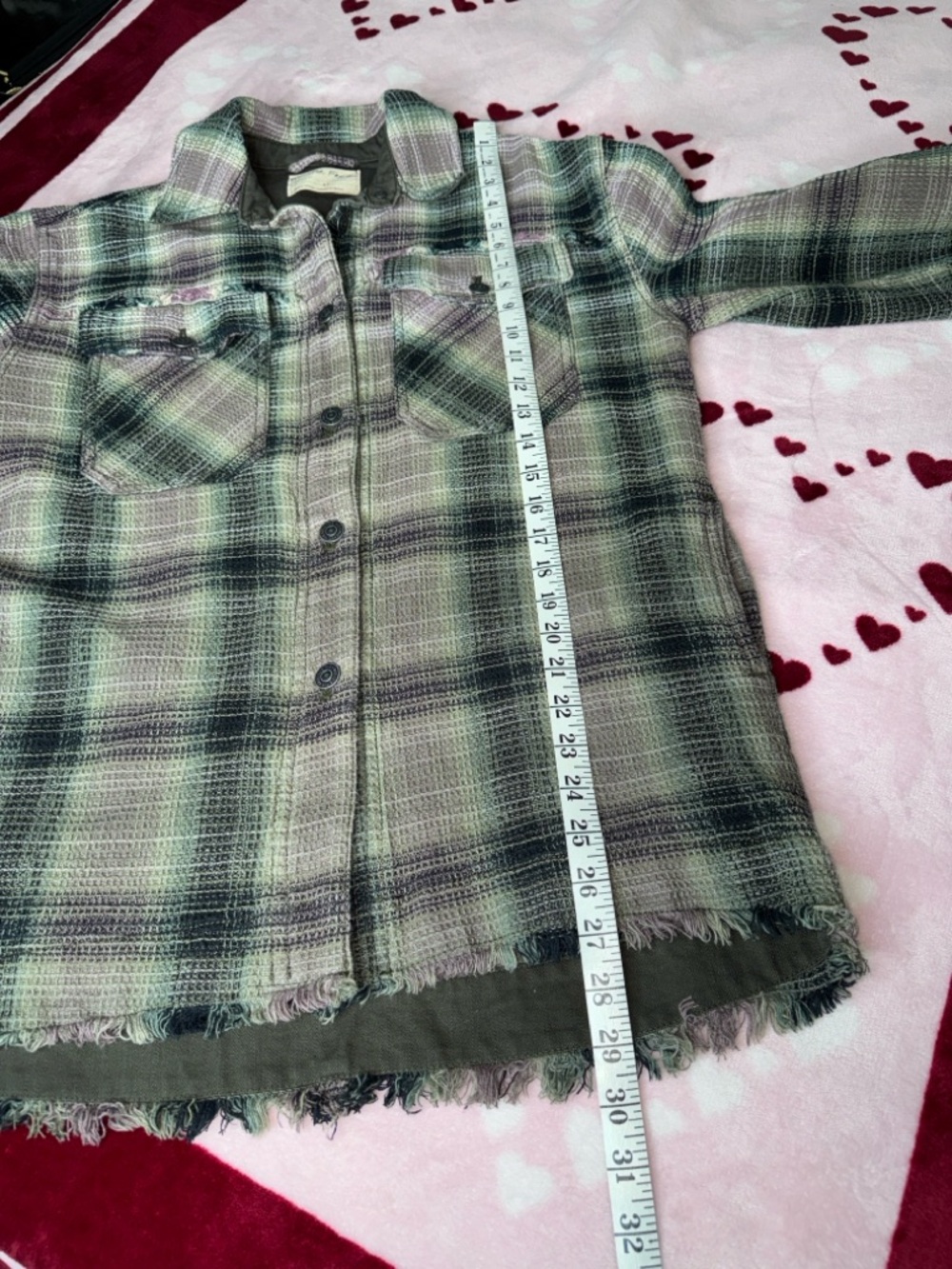 Free People We The Free Anneli Plaid Shirt Jacket Shacket Spanish Olive XS - Picture 7 of 16